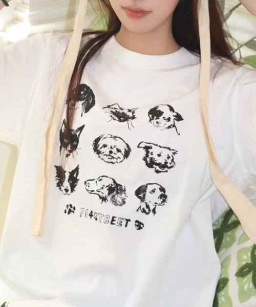 Vipoa(ヴィポア)の「Monochrome animal print T-shirt(Tシャツ/カットソー・レディース・ホワイト・FREE)」の10枚目の写真