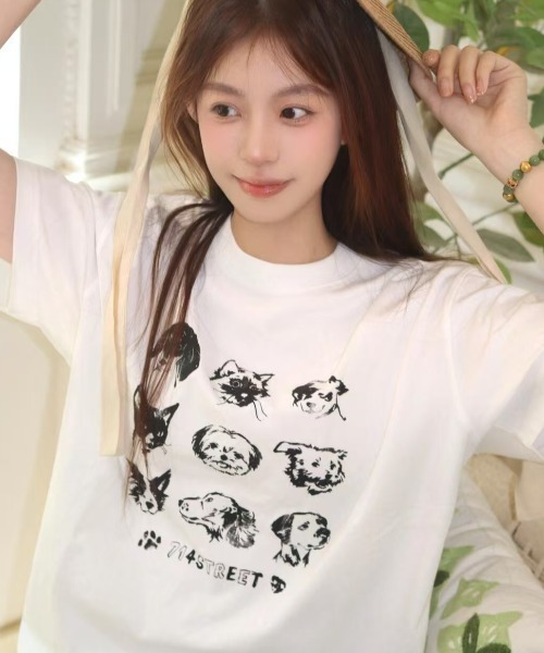 Vipoa(ヴィポア)の「Monochrome animal print T-shirt(Tシャツ/カットソー・レディース・ホワイト・FREE)」の13枚目の写真