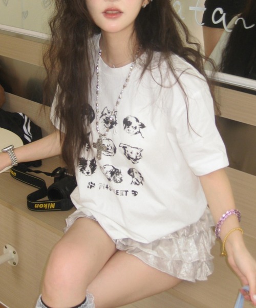 Vipoa(ヴィポア)の「Monochrome animal print T-shirt(Tシャツ/カットソー・レディース・ホワイト・FREE)」の16枚目の写真