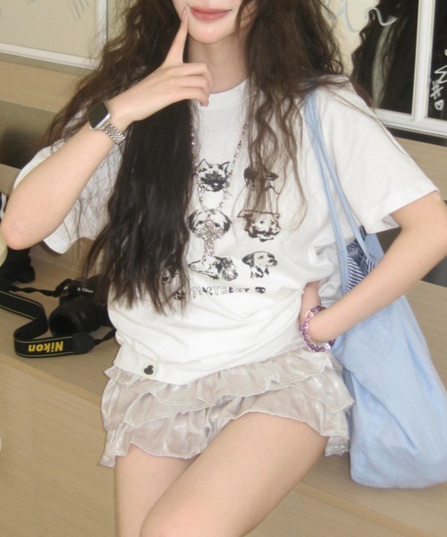 Vipoa(ヴィポア)の「Monochrome animal print T-shirt(Tシャツ/カットソー・レディース・ホワイト・FREE)」の21枚目の写真