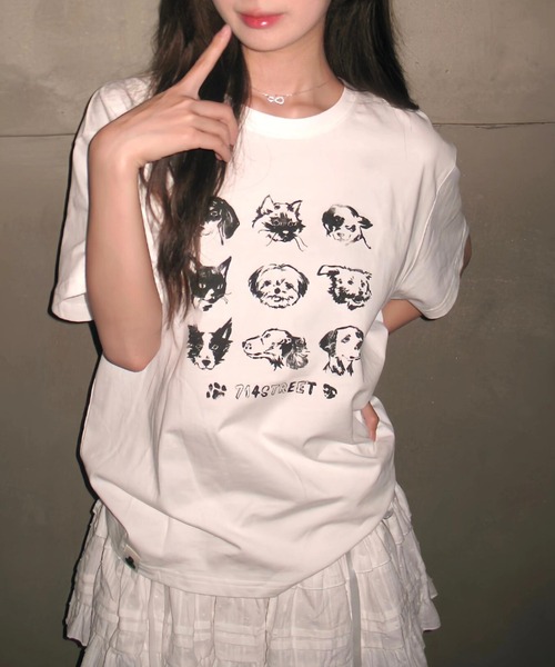 Vipoa(ヴィポア)の「Monochrome animal print T-shirt(Tシャツ/カットソー・レディース・ホワイト・FREE)」の22枚目の写真