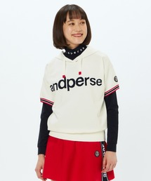 and per se（アンパスィ）の「アクティブニットハーフスリーブシャツ（レディース）（ニット/セーター）」