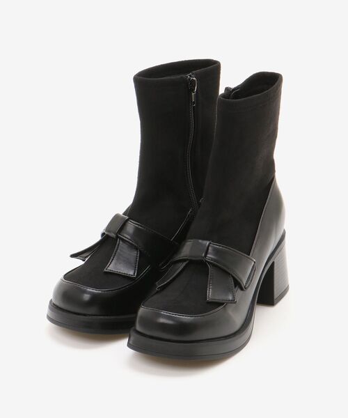 MAJESTIC LEGON（マジェスティックレゴン）の「リボンローファーコンビブーツ（ブーツ・レディース・ブラウン/ブラック・SMALL/MEDIUM/LARGE/X-LARGE）」の15枚目の写真