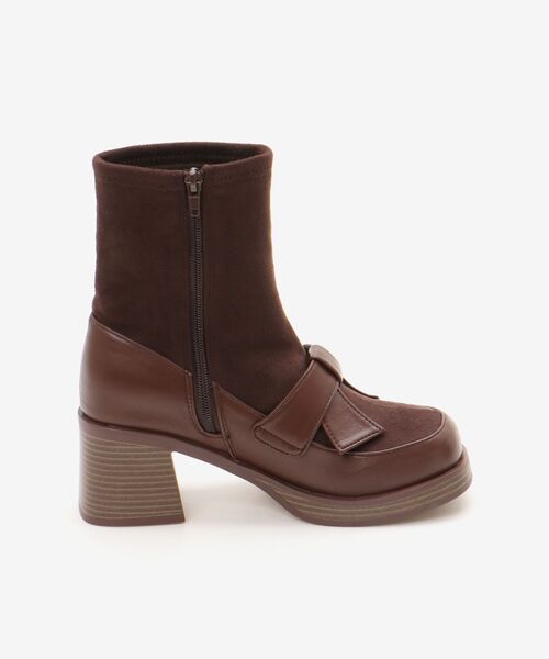 MAJESTIC LEGON（マジェスティックレゴン）の「リボンローファーコンビブーツ（ブーツ・レディース・ブラウン/ブラック・SMALL/MEDIUM/LARGE/X-LARGE）」の17枚目の写真