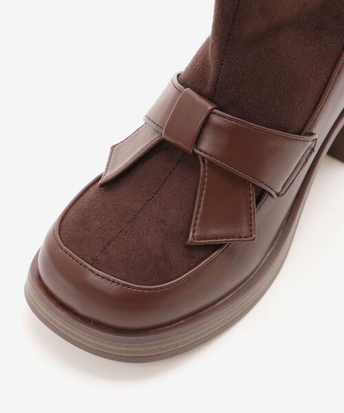 MAJESTIC LEGON（マジェスティックレゴン）の「リボンローファーコンビブーツ（ブーツ・レディース・ブラウン/ブラック・SMALL/MEDIUM/LARGE/X-LARGE）」の20枚目の写真