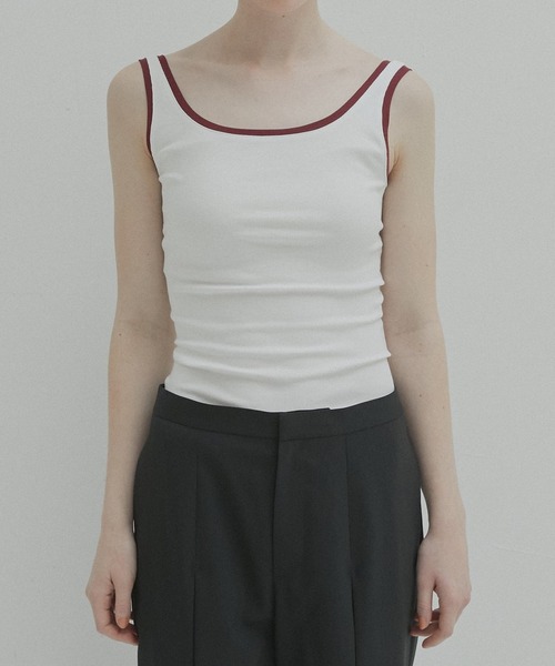 LE CIEL BLEU(ルシェルブルー)の「LE CIEL BLEU/ルシェルブルー Color Trimmed Tank Top タンクタップ(タンクトップ・レディース・ホワイト/ブラック・36)」の14枚目の写真