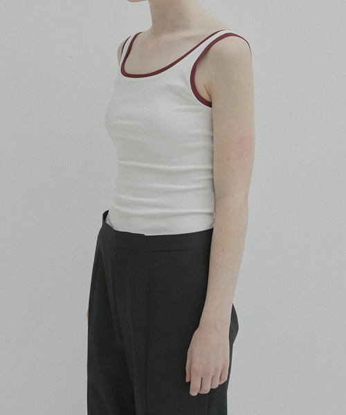 LE CIEL BLEU(ルシェルブルー)の「LE CIEL BLEU/ルシェルブルー Color Trimmed Tank Top タンクタップ(タンクトップ・レディース・ホワイト/ブラック・36)」の13枚目の写真