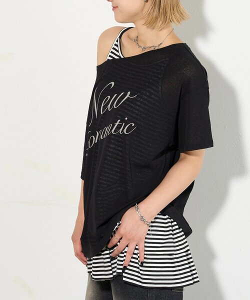 WHO'S WHO gallery（フーズフーギャラリー）の「フリルチュニックキャミワンピース（チュニック・レディース・グレー/オフホワイト/ブラック・FREE）」の13枚目の写真