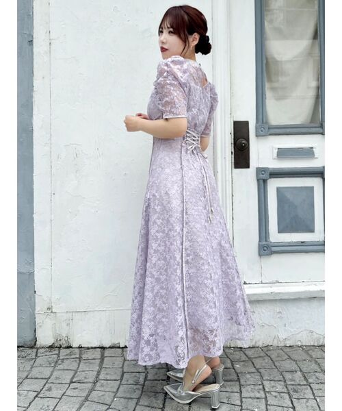 dazzlin（ダズリン）の「ネックツイスト刺繍レースドレス（ドレス・レディース・ラベンダー/ブラック/アイボリー・MEDIUM/SMALL）」の12枚目の写真
