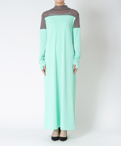 TITE IN THE STORE(ティテ インザ ストア)の「【前後2WAY】メッシュ切替ワンピース(ワンピース・レディース・ネイビー/グリーン/オフホワイト・38)」の16枚目の写真
