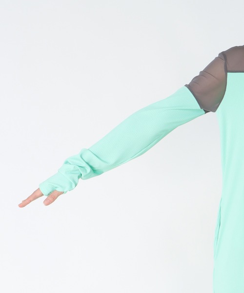 TITE IN THE STORE(ティテ インザ ストア)の「【前後2WAY】メッシュ切替ワンピース(ワンピース・レディース・ネイビー/グリーン/オフホワイト・38)」の12枚目の写真