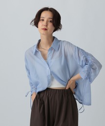 LEPSIM | シャーリングストライプシャツ　573051(シャツ/ブラウス)