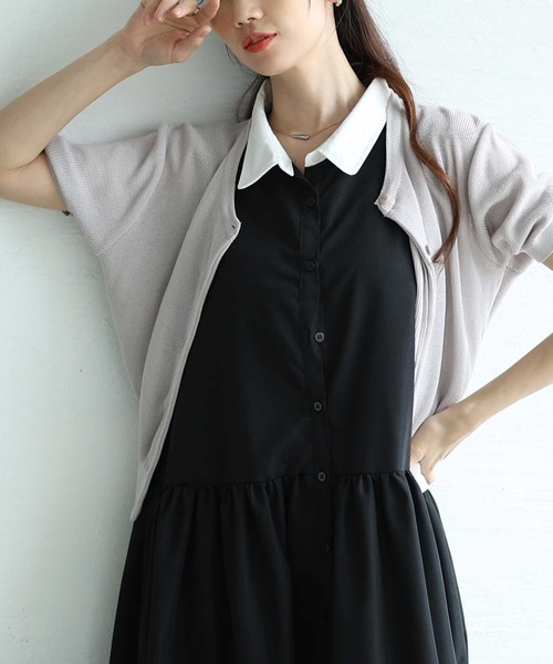 Sawa a la mode（サワアラモード）の「サマーニットカーディガン（カーディガン/ボレロ・レディース・イエロー/ピンク/グレー/ブルー・FREE）」の2枚目の写真