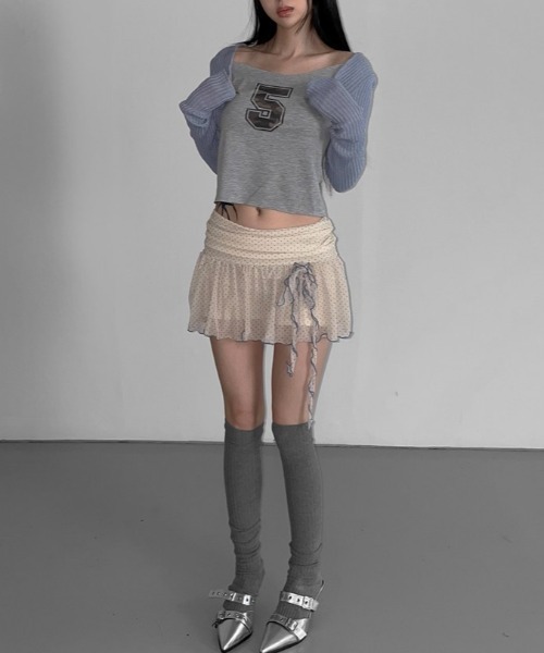 .KOM（ドットコム）の「A'GEM/9 × .kom 『.KOM/ドットケーオーエム』ドットレースミニスカート（スカート・レディース・ブラック/ホワイト・M）」の8枚目の写真