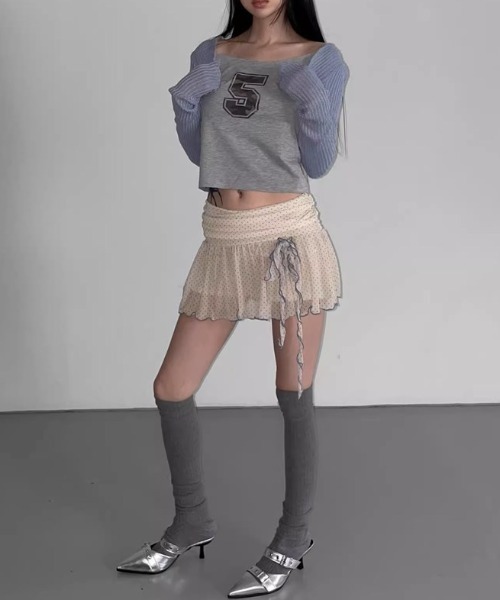 .KOM（ドットコム）の「A'GEM/9 × .kom 『.KOM/ドットケーオーエム』ドットレースミニスカート（スカート・レディース・ブラック/ホワイト・M）」の9枚目の写真