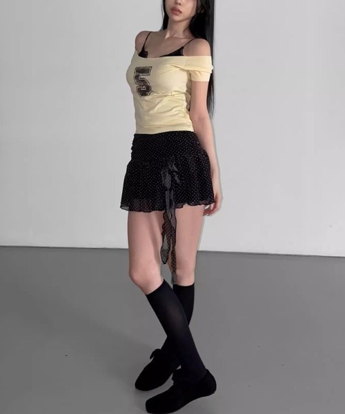.KOM（ドットコム）の「A'GEM/9 × .kom 『.KOM/ドットケーオーエム』ドットレースミニスカート（スカート・レディース・ブラック/ホワイト・M）」の19枚目の写真