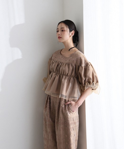 PourVous(プールヴー)の「ワイドパンツ パンツドレス 結婚式 二次会&ワイドギャザー2点セットシャーリングセレモニー フォーマル ロング丈 オケージョンドレス お呼ばれ 同窓会 成人式 (パンツドレス・レディース・シルバー/ブラック/ベージュ・S/M)」の14枚目の写真