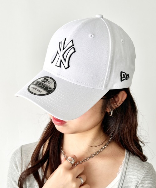 NEW ERA（ニューエラ）の「NEW ERA(ニューエラ)/MLB OUTLINE 9FORTY/ベースボール ロゴキャップ アウトライン ニューヨークヤンキース（キャップ・レディース・ネイビー/ベージュ/ホワイト/グレー/カーキ・FREE）」の7枚目の写真