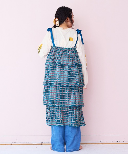 MARKEY'S（マーキーズ）の「ギンガムプリーツティアードワンピース/おとな（ワンピース・レディース・ブラック系その他/ベージュ系その他/グリーン系その他・160cm）」の9枚目の写真