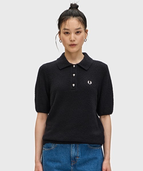 Textured Knitted Polo Shirt／テクスチャーニットポロシャツ