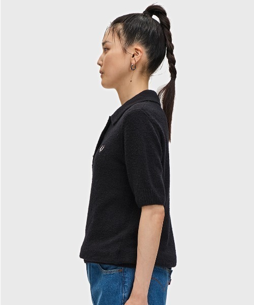 Textured Knitted Polo Shirt／テクスチャーニットポロシャツ