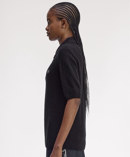 Textured Knitted Polo Shirt／テクスチャーニットポロシャツ