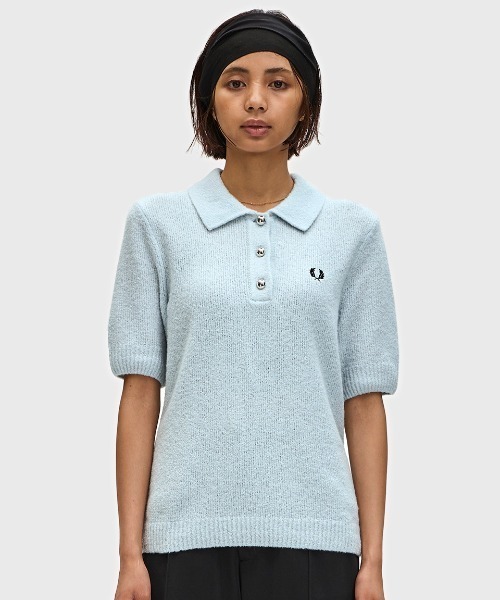 【極美品✨希少】 FRED PERRY バーガンディ ポロシャツ ニット 42 FRED PERRY ポロシャツ Pique Stitch Knitted Polo Shirt／ピケ
