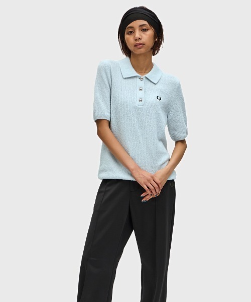 Textured Knitted Polo Shirt／テクスチャーニットポロシャツ