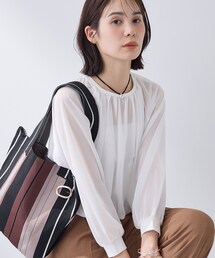 INDIVI | 【体型カバー/マシンウォッシュ対応】シアージャージトップス(Tシャツ/カットソー)