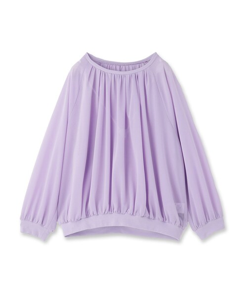 INDIVI(インディヴィ)の「【体型カバー/マシンウォッシュ対応】シアージャージトップス(Tシャツ/カットソー・レディース・ブラック/パープル/ダークグレー/ホワイト・15 /13/05/38/34)」の5枚目の写真