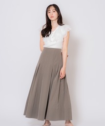 新品タグ付き❣️秋冬コーデ❣️プリーツタフタスカート ロング カーキ ESICA SKIRT – ESICA