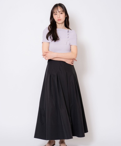 NOELA(ノエラ)の「ステッチタフタスカート(スカート・レディース・ブラック/ベージュ/カーキ・M/S)」の2枚目の写真