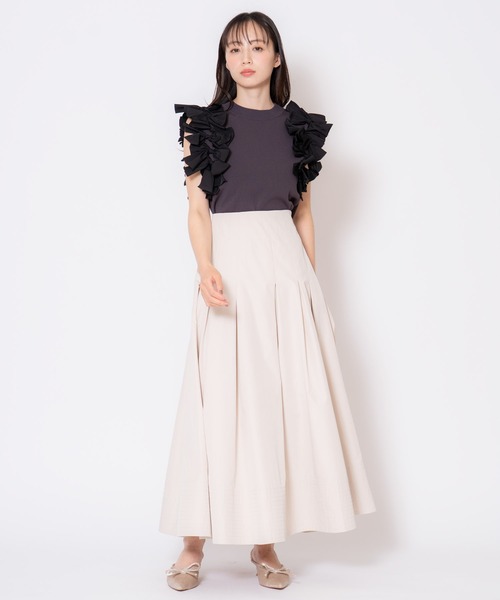NOELA(ノエラ)の「ステッチタフタスカート(スカート・レディース・ブラック/ベージュ/カーキ・M/S)」の13枚目の写真