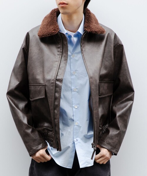 City Ambient Products（シティアンビエントプロダクツ）の「City Ambient Products: フライト ジャケット（ブルゾン・メンズ・ブラック/ブラウン・SMALL/MEDIUM/LARGE）」の2枚目の写真