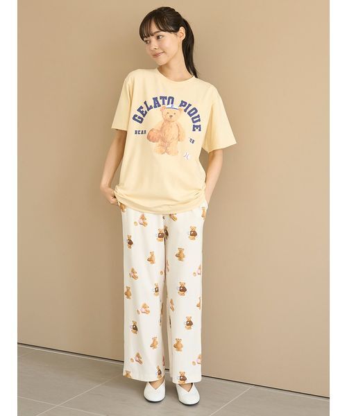 スポーティーベア総柄ロングパンツ（ルームウェア/パジャマ）｜gelato