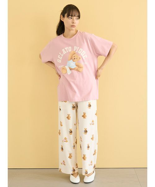 スポーティーベア総柄ロングパンツ（ルームウェア/パジャマ）｜gelato