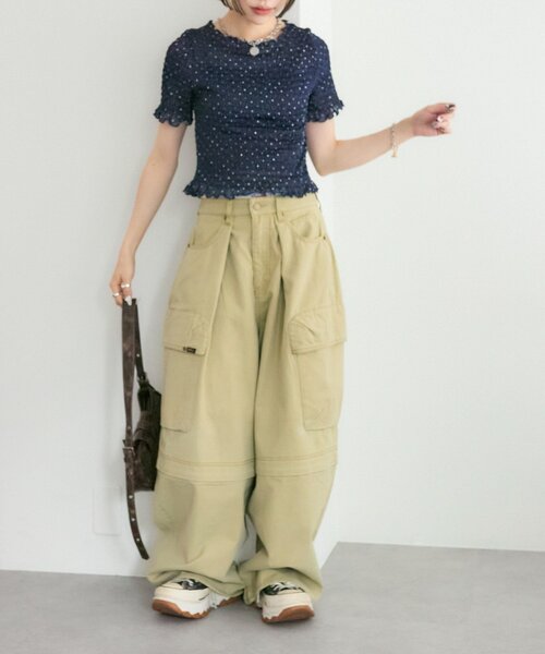 w closet(ダブルクローゼット)の「【25AW】ロゴレースハーフパンツ(その他パンツ・レディース・ブラック/オフホワイト・FREE)」の12枚目の写真