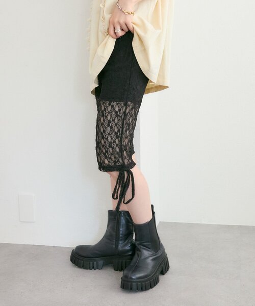 w closet(ダブルクローゼット)の「【25AW】ロゴレースハーフパンツ(その他パンツ・レディース・ブラック/オフホワイト・FREE)」の20枚目の写真