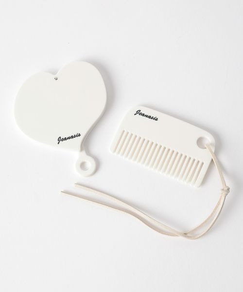 JEANASIS（ジーナシス）の「ハートミラー&クシSET/577849（手鏡/メイクミラー・レディース・ホワイト/ブラック・FREE）」の3枚目の写真