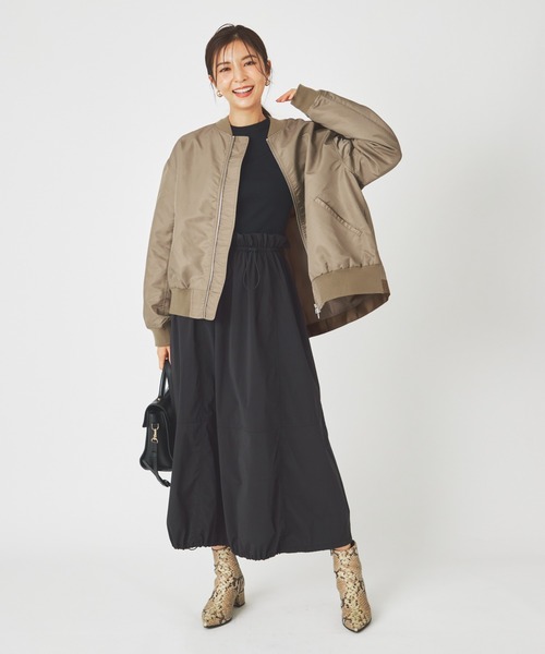 ever closet(エバークローゼット)の「撥水 MA-1 ブルゾン(ブルゾン・レディース・ブラック/カーキ・F)」の8枚目の写真