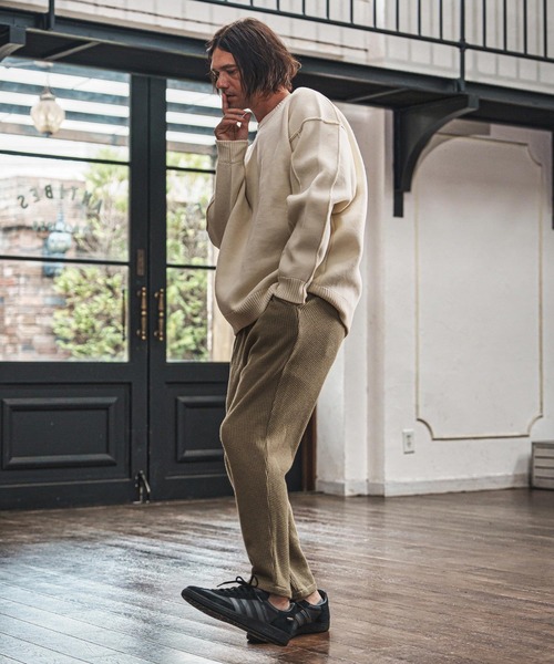 CAMBIO(カンビオ)の「mp14015- Waffle Jogger Pants ジョガーパンツ(CAM25AW-024)(その他パンツ・メンズ・カーキ/ブラック/ミックスグレー・S/M/L)」の9枚目の写真