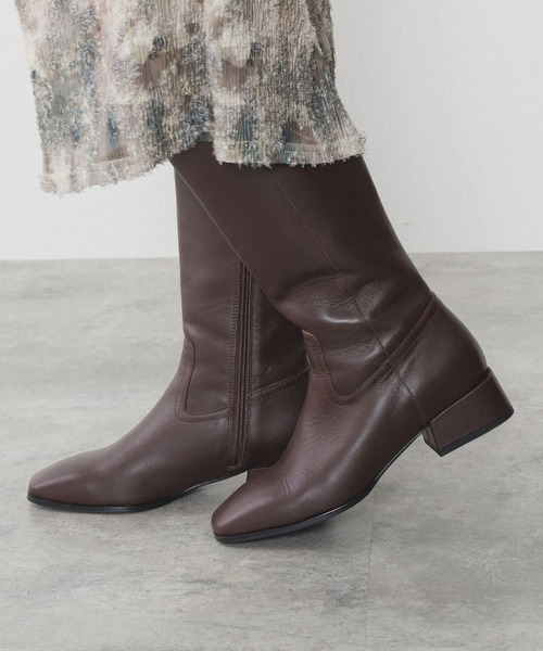 セール】【NICAL】【本革】スクエアトゥロングブーツ/554414（ブーツ