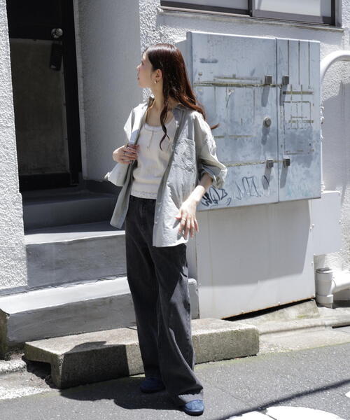 FREE'S MART(フリーズマート)の「◆ナイロンベーシックシャツ(シャツ/ブラウス・レディース・ホワイト/ピンク/グレー・FREE)」の5枚目の写真