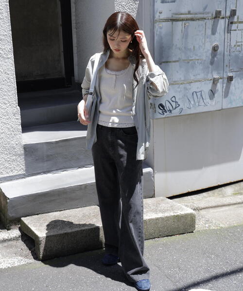 FREE'S MART(フリーズマート)の「◆ナイロンベーシックシャツ(シャツ/ブラウス・レディース・ホワイト/ピンク/グレー・FREE)」の7枚目の写真