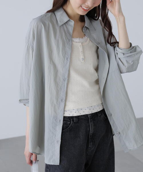 FREE'S MART(フリーズマート)の「◆ナイロンベーシックシャツ(シャツ/ブラウス・レディース・ホワイト/ピンク/グレー・FREE)」の8枚目の写真