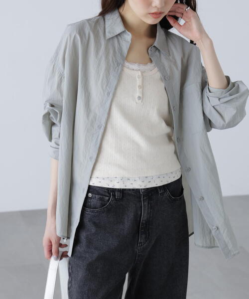 FREE'S MART(フリーズマート)の「◆ナイロンベーシックシャツ(シャツ/ブラウス・レディース・ホワイト/ピンク/グレー・FREE)」の12枚目の写真