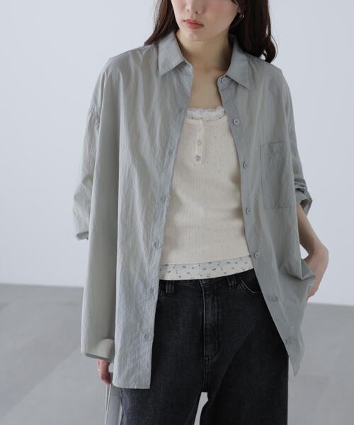 FREE'S MART(フリーズマート)の「◆ナイロンベーシックシャツ(シャツ/ブラウス・レディース・ホワイト/ピンク/グレー・FREE)」の13枚目の写真