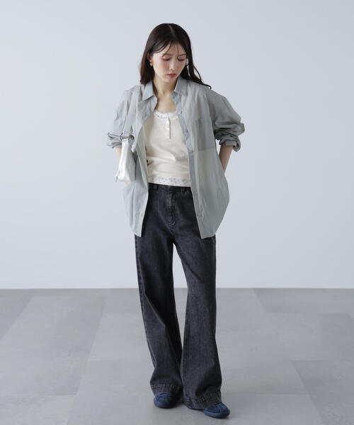 FREE'S MART(フリーズマート)の「◆ナイロンベーシックシャツ(シャツ/ブラウス・レディース・ホワイト/ピンク/グレー・FREE)」の17枚目の写真