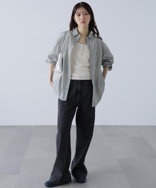 FREE'S MART(フリーズマート)の「◆ナイロンベーシックシャツ(シャツ/ブラウス・レディース・ホワイト/ピンク/グレー・FREE)」の18枚目の写真