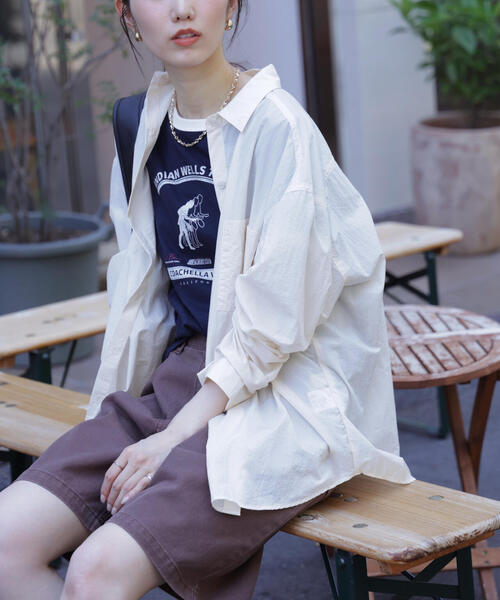 FREE'S MART(フリーズマート)の「◆ナイロンベーシックシャツ(シャツ/ブラウス・レディース・ホワイト/ピンク/グレー・FREE)」の21枚目の写真